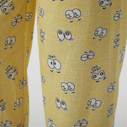 Pijama barato mujer primavera estampado algodón 100% UPS YELLOW, detalle del pantalón