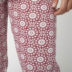 Pijama barato mujer primavera estampado algodón 100% Mod. ETNICO, detalle de los  pantalones