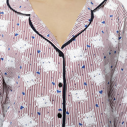 Pijama chaqueta de algodón 100%, Modelo ROMA, detalle los botones