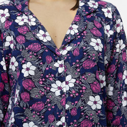 Pijama chaqueta de algodón 100%, Modelo MILAN, detalle de la camisa