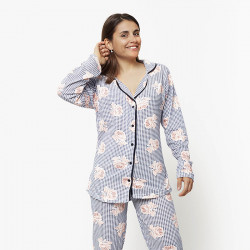 Pijama chaqueta de algodón 100%, Modelo TRIESTE