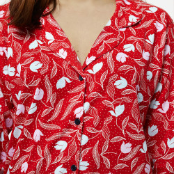 Pijama chaqueta de algodón 100%, Modelo NAPOLI, detalle parte delantera