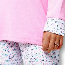 Pijama de mujer de algodón peinado 100% de la mejor calidad, PENGUIN, detalle de la manga