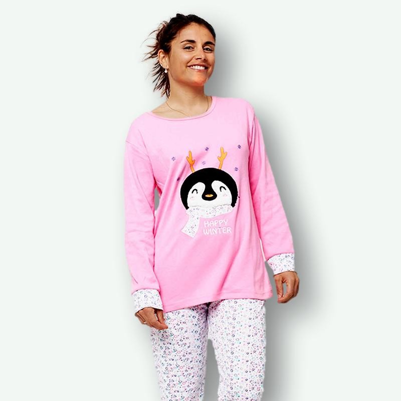 Pijama de mujer de algodón peinado 100% de la mejor calidad, PENGUIN