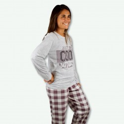 Pijama estampando de mujer otoño invierno, modelo cool grey