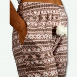 Pantalón pijama polar mujer estampado, detalle del bolsillo