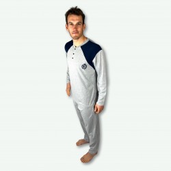 Pijama hombre bordado, algodón 100% Modelo MEGEVE