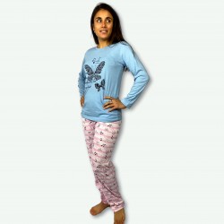 Pijama estampado Modelo GDANKS, estampado dibujos juveniles, ideales para primavera otoño.