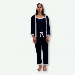 Pijama chaqueta primavera de tres piezas modelo, QUEBEC