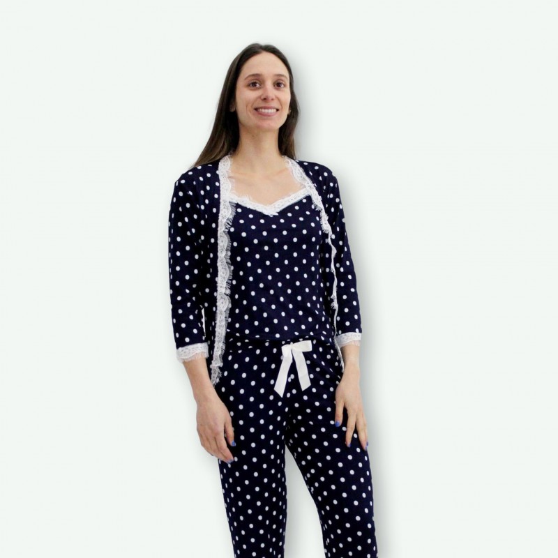 Pijama chaqueta primavera de tres piezas modelo, OTAWA