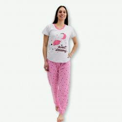 Pijama barato mujer primavera manga corta pantalón largo Dreams
