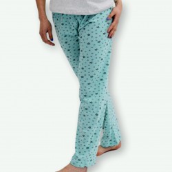 Pijama barato mujer primavera manga corta pantalón largo Sweet dreams, detalle de los pantalones