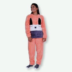 Pijama mujer bordado de invierno, tejido polar, Modelo NICE