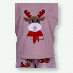 Pijama mujer bordado de invierno, tejido polar, Modelo,RENO