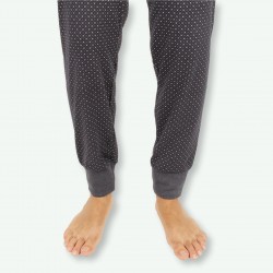 Pijama Hombre algodón, Mod GUDUL, detalle del puño de los pantalones