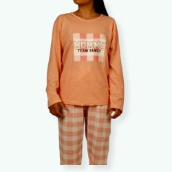 L104 -Pijama mujer algodón 100% Modelo MOMMY, detalle del estampado