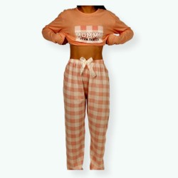 L104 -Pijama mujer algodón 100% Modelo MOMMY, detalle del pantalón