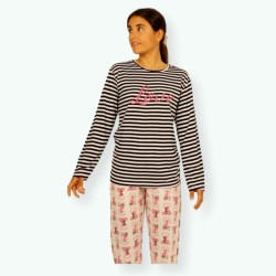 L108 -Pijama mujer algodón 100% Modelo LOVE STRIPES