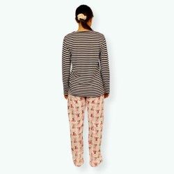 L108 -Pijama mujer algodón 100% Modelo LOVE STRIPES