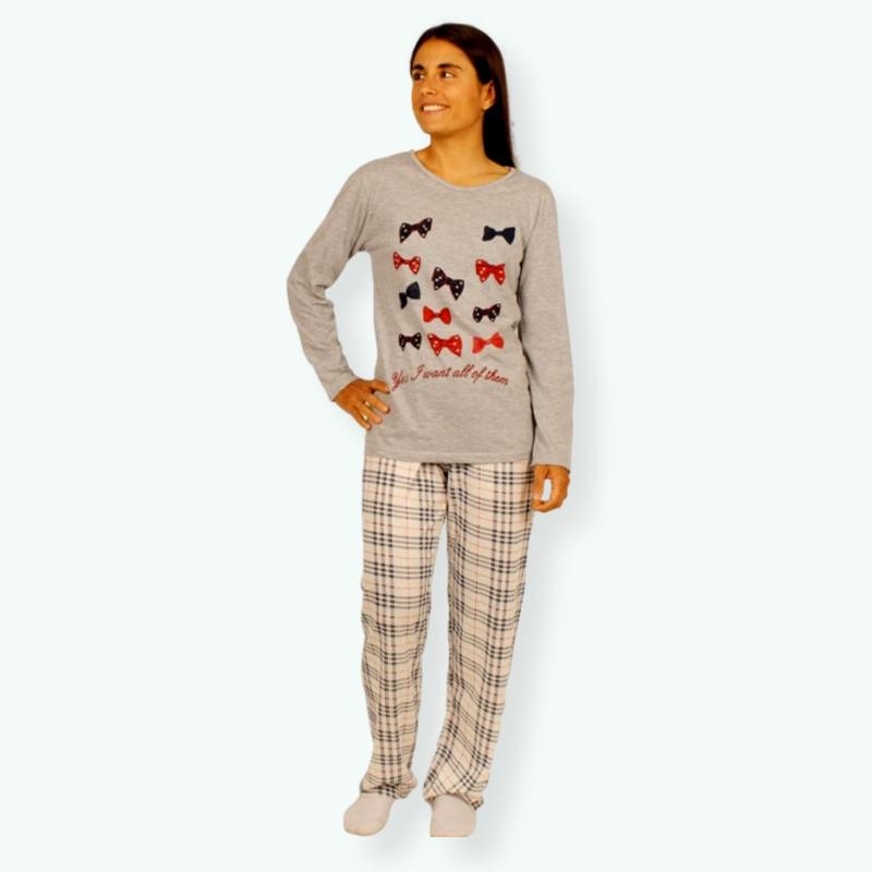 L109 -Pijama mujer algodón 100% Modelo LAZOS