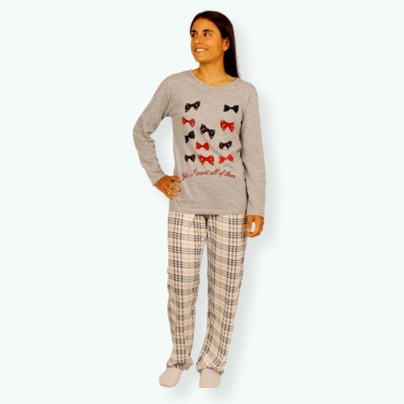 L109 -Pijama mujer algodón 100% Modelo LAZOS