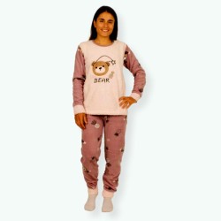 P55 -Pijama mujer polar bordado Modelo BEAR