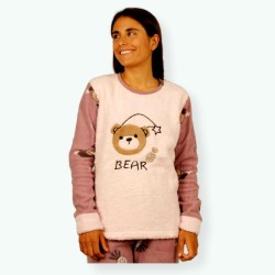 P55 -Pijama mujer polar bordado Modelo BEAR