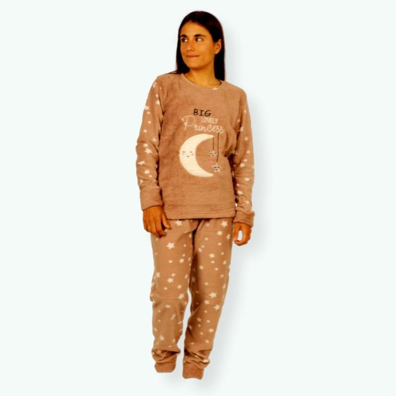 P59 -Pijama mujer polar bordado Modelo PRINCESS