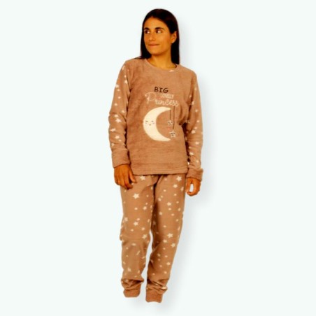 P59 -Pijama mujer polar bordado Modelo PRINCESS