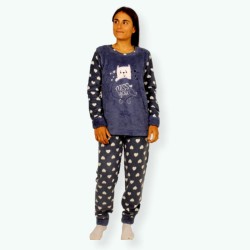 P63 -Pijama mujer polar bordado Modelo MISS YOU