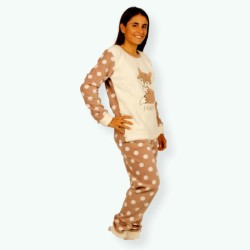 P58 -Pijama mujer polar bordado Modelo HAPPY CAT
